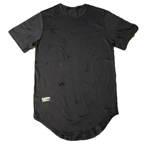 C&S Distressed Black Scoop Shirt