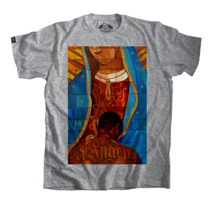 Virgin Mary T-Shirt, Grey religious tee